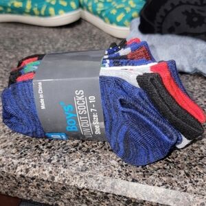 🏅FREE w Boy Bundle • New Boys Low Cut Socks • Assorted 10 Pair Fit Shoe Sz 7-10